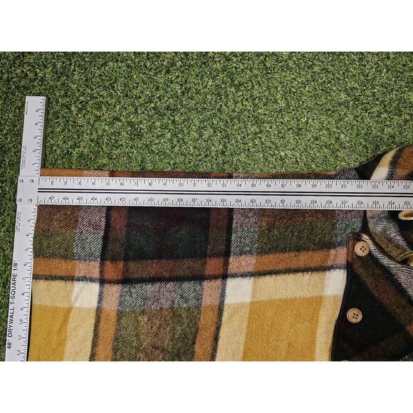 70s Wool Plaid Poncho Vintage Blanket Cape Coat Made in Uruguay - Picture 5 of 7